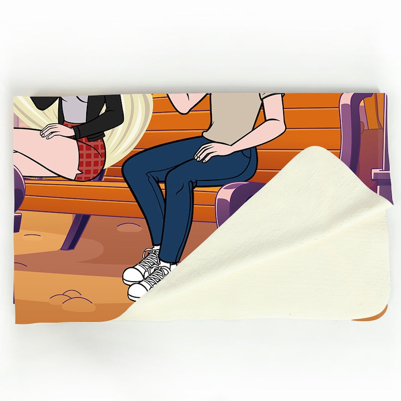 Multi Character Couples All You Need Is Love Fleece Blanket - Image 5