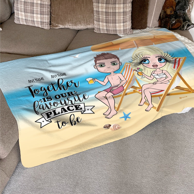 Multi Character Couples Together Is Our Favourite Place Fleece Blanket - Image 3