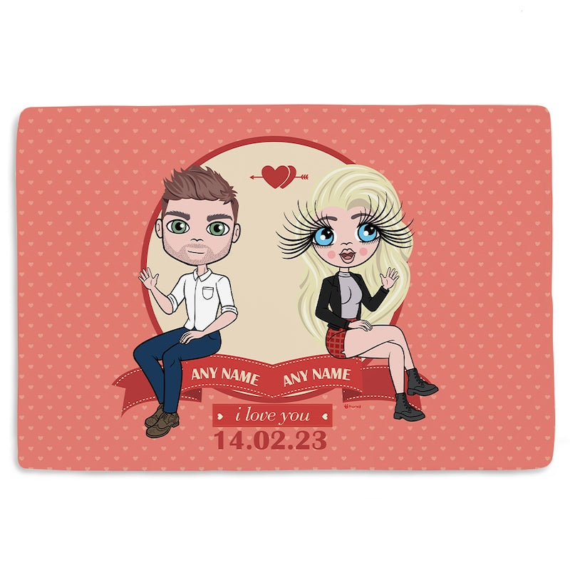 Multi Character Couples Special Date Fleece Blanket - Image 1