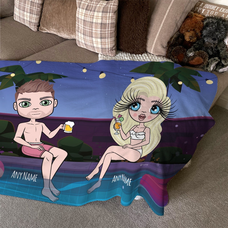 Multi Character Couples Summer Nights Fleece Blanket - Image 4