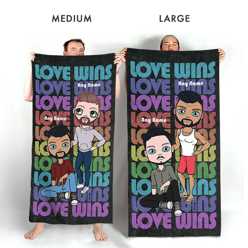 Multi Character Couples Love Wins Beach Towel - Image 4