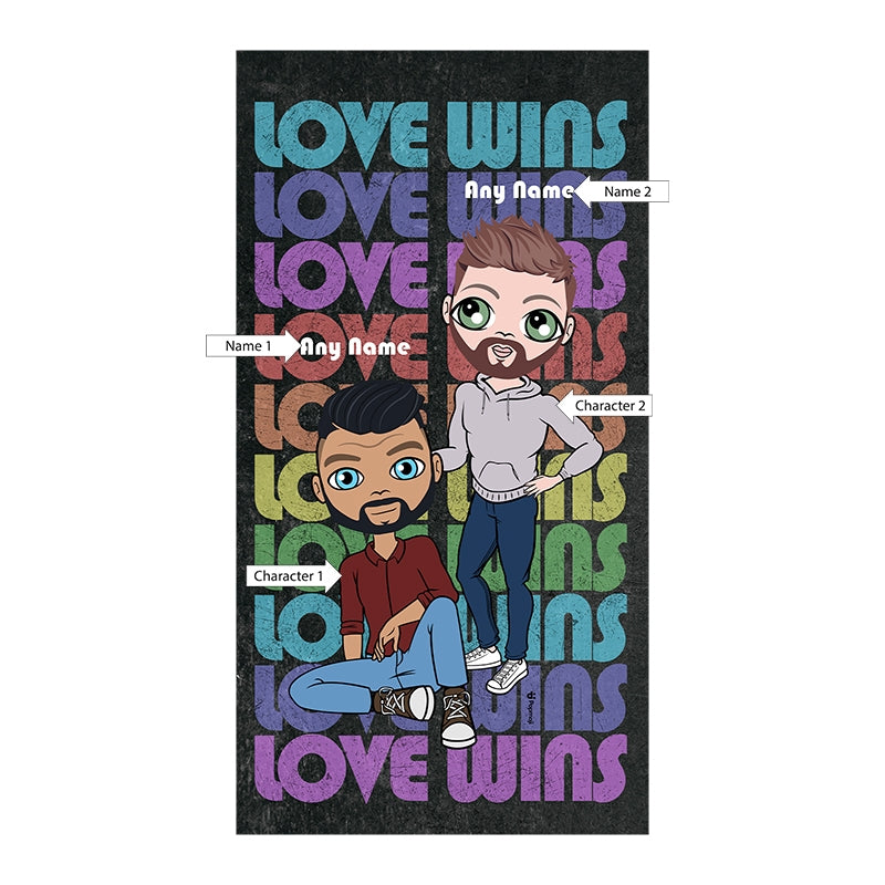 Multi Character Couples Love Wins Beach Towel - Image 2