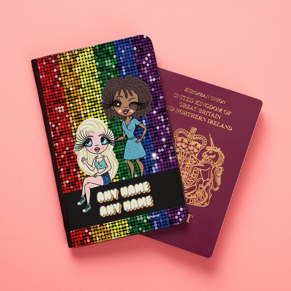 Multi Character Couples Glitter Pride Flag Passport Cover - Image 5