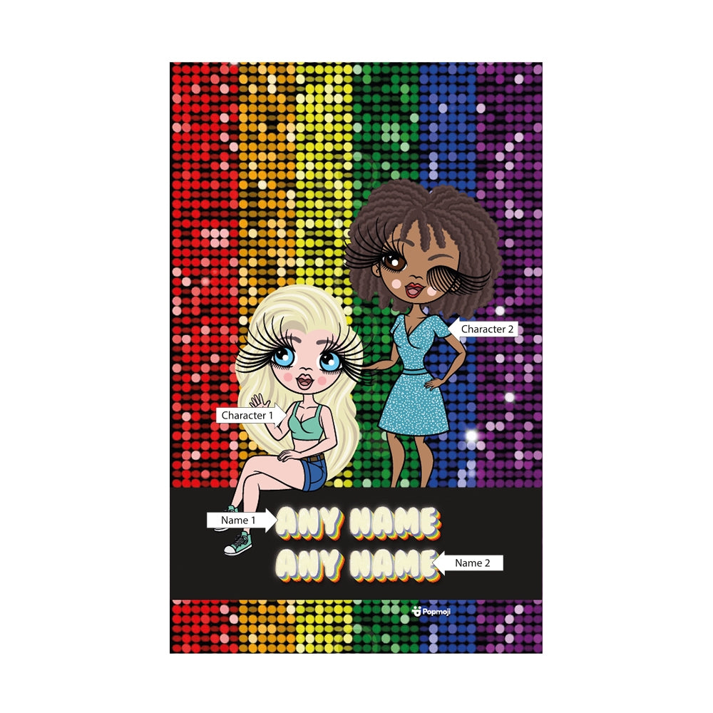 Multi Character Couples Glitter Pride Flag Passport Cover - Image 2