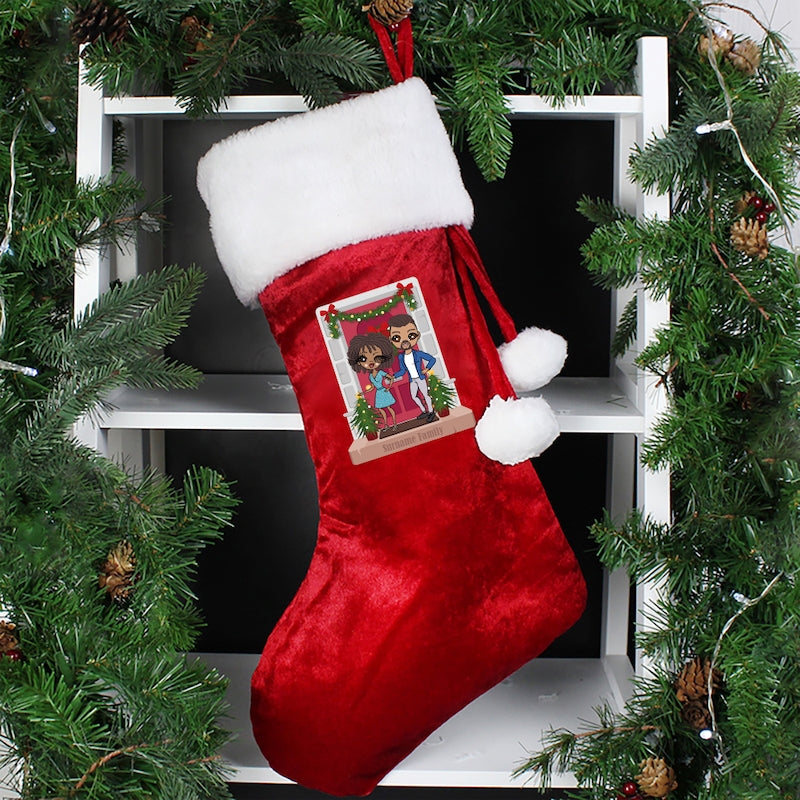 Multi Character Personalised Couples Door Christmas Stocking - Image 1