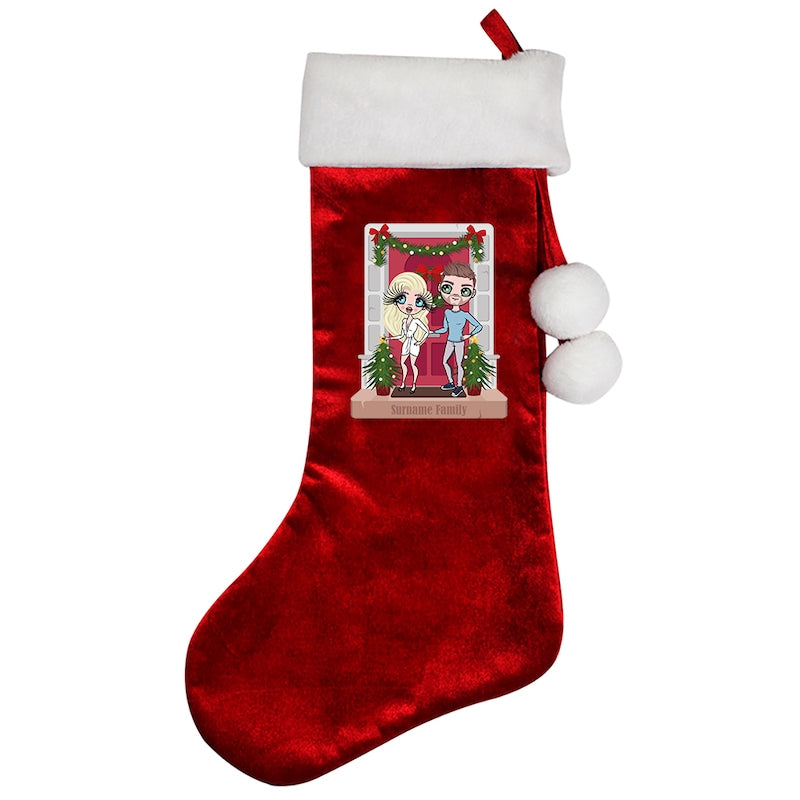 Multi Character Personalised Couples Door Christmas Stocking - Image 3