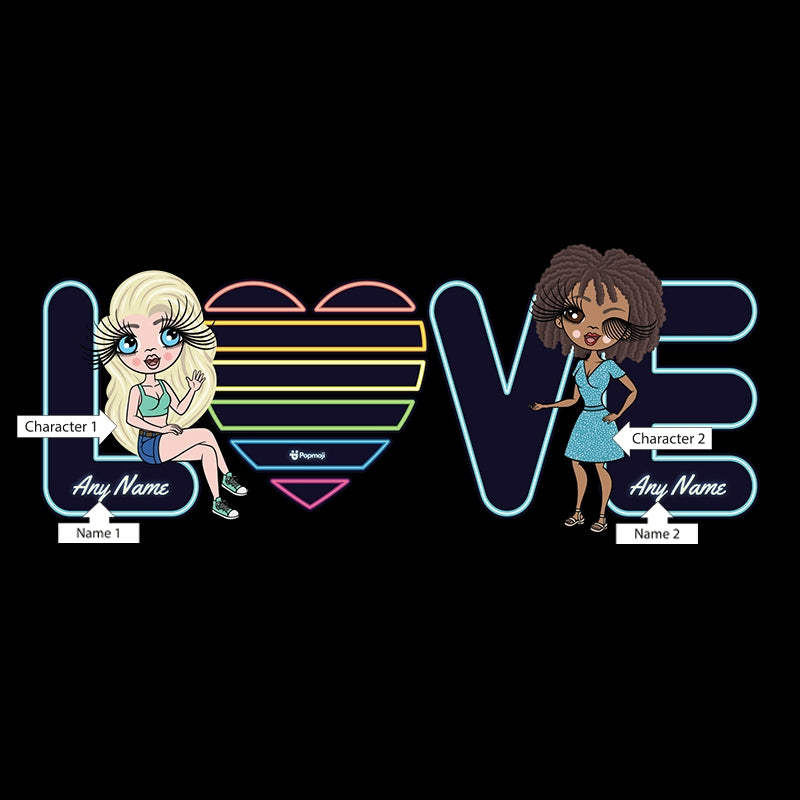 Multi Character Couples Neon Love Travel Bag - Image 2