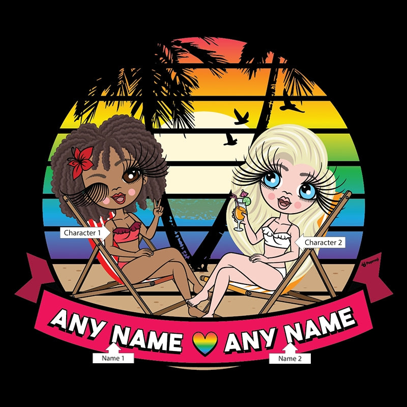 Multi Character Couples Rainbow Beach Travel Bag - Image 6