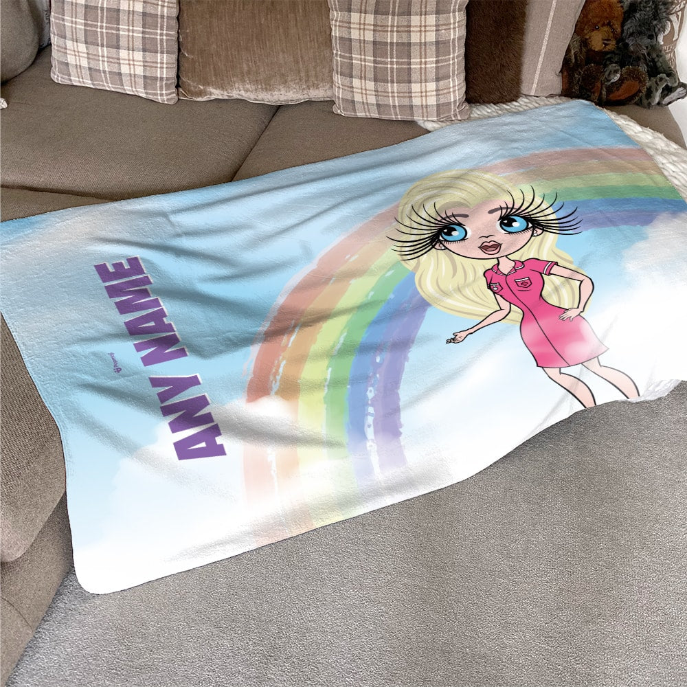 ClaireaBella Rainbow Fleece Blanket
