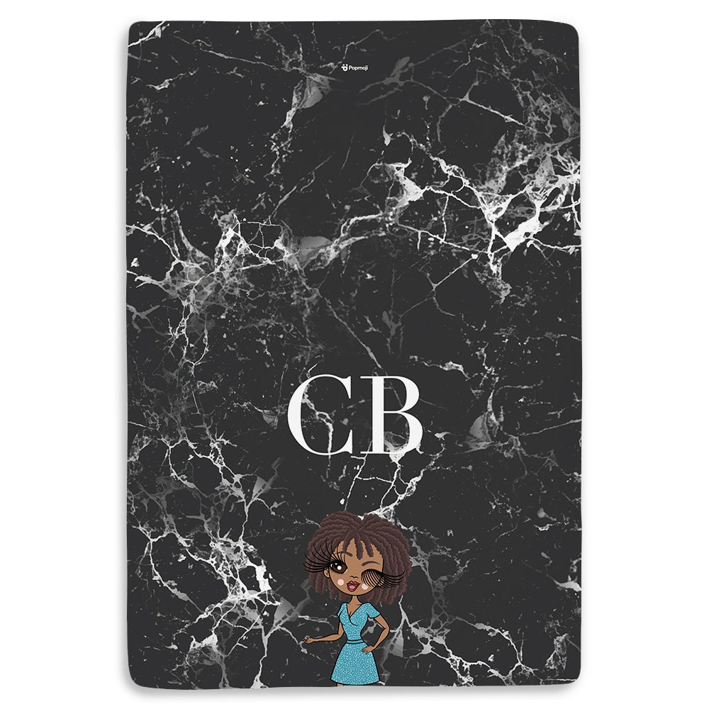 ClaireaBella Lux Collection Black Marble Fleece Blanket