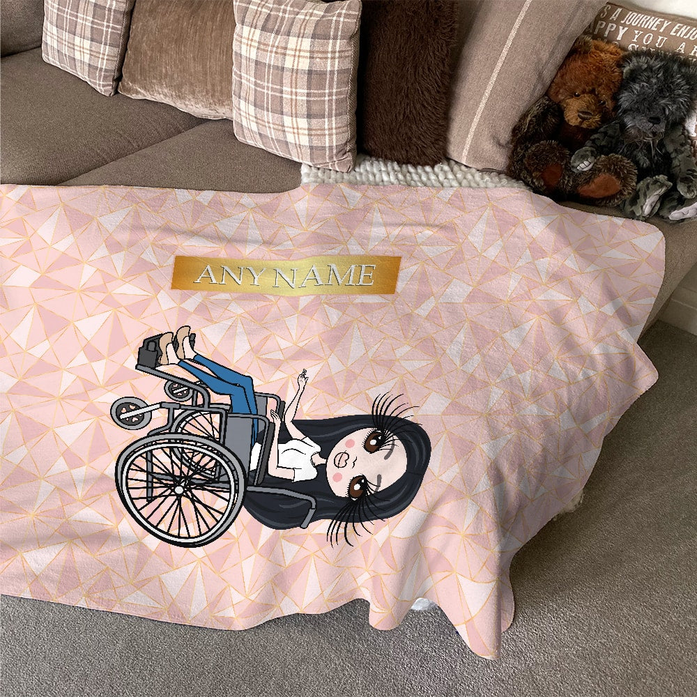 ClaireaBella Wheelchair Portrait Geo Print Fleece Blanket