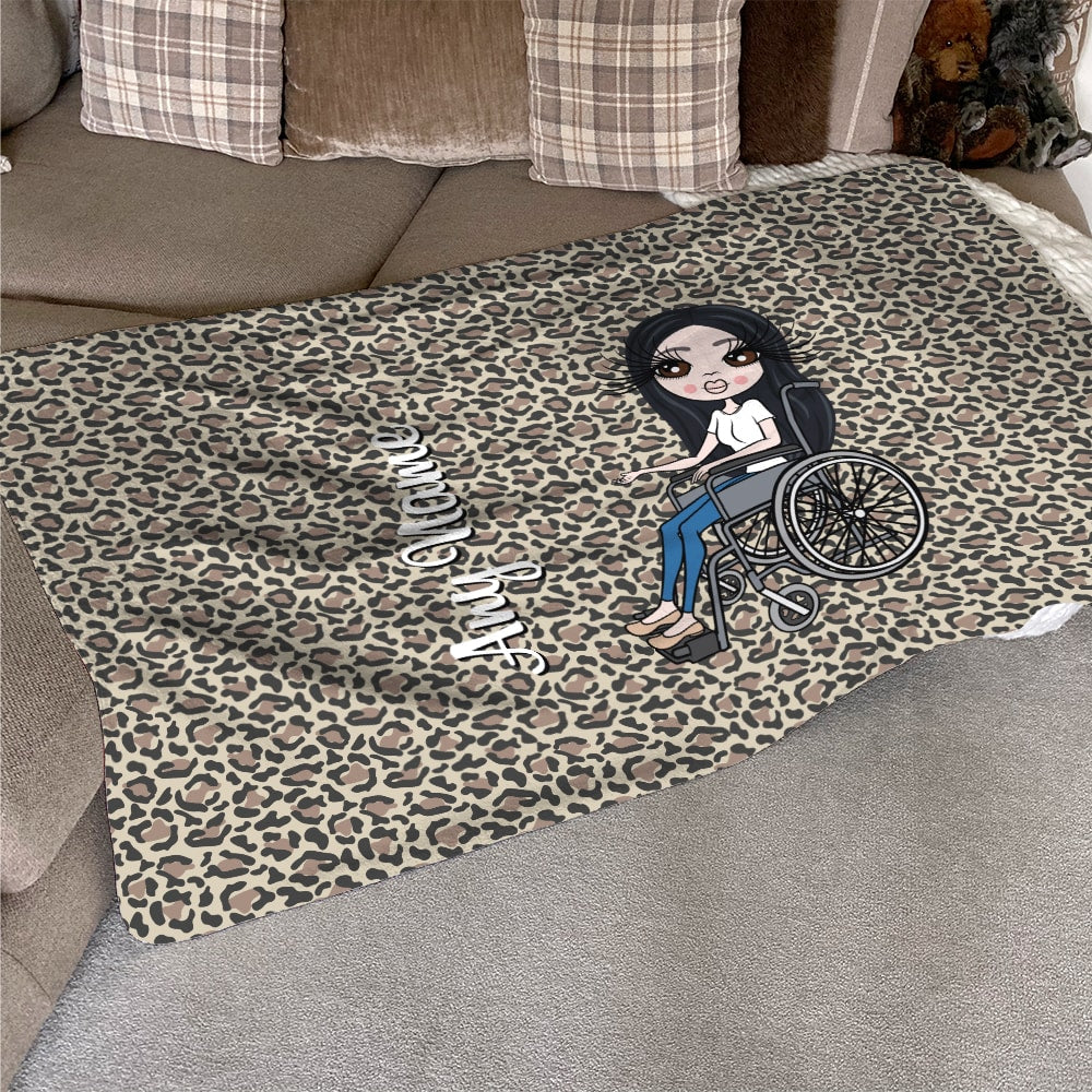 ClaireaBella Leopard Print Wheelchair Fleece Blanket