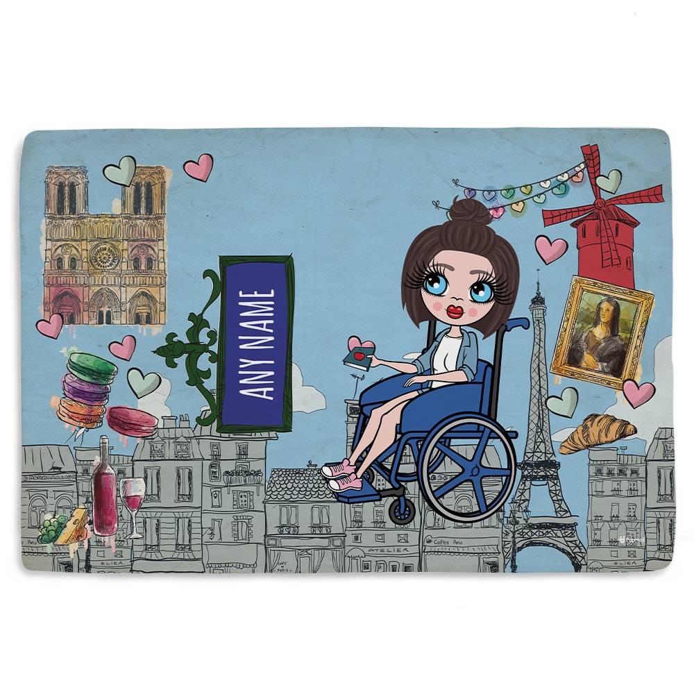 ClaireaBella Love Paris Wheelchair Fleece Blanket