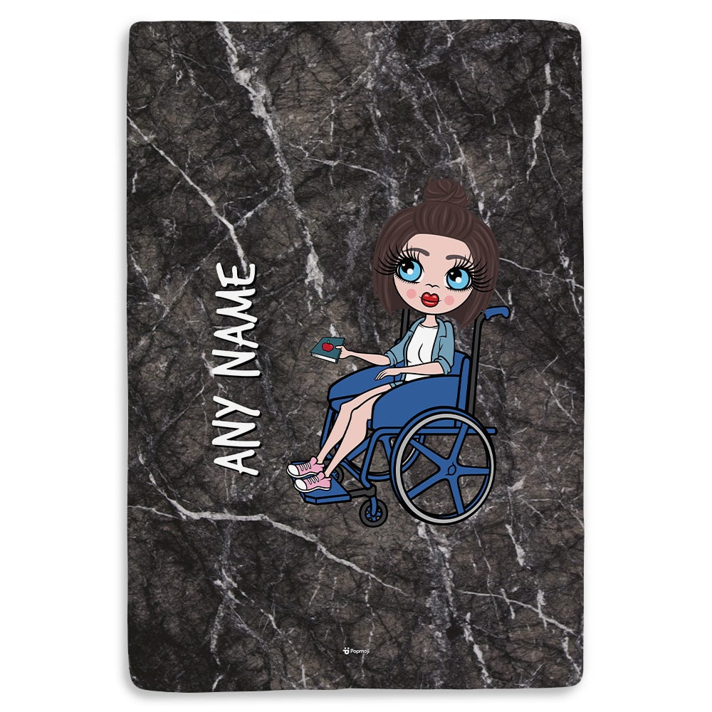 ClaireaBella Wheelchair Portrait Marble Fleece Blanket