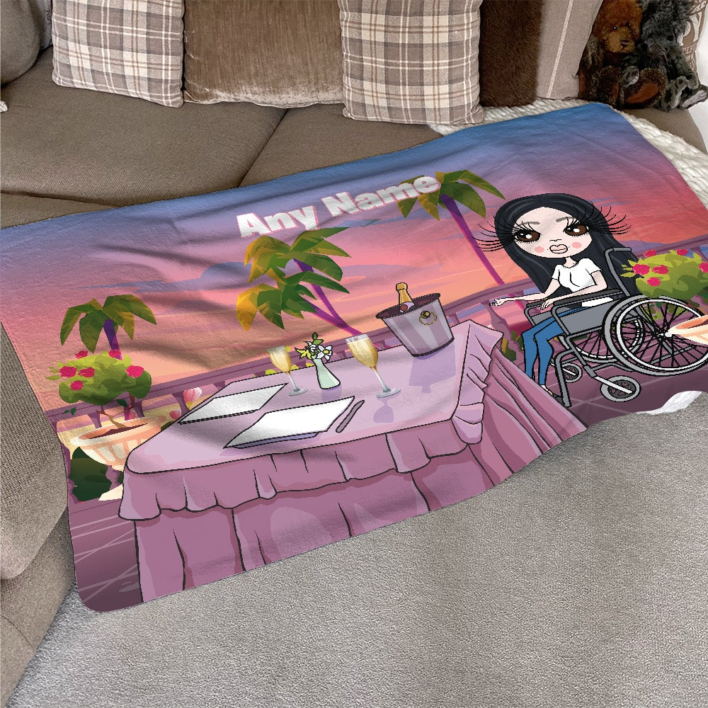 ClaireaBella Sunset Meal Wheelchair Fleece Blanket