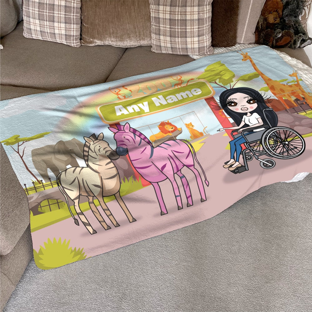 ClaireaBella Zoo Wheelchair Fleece Blanket