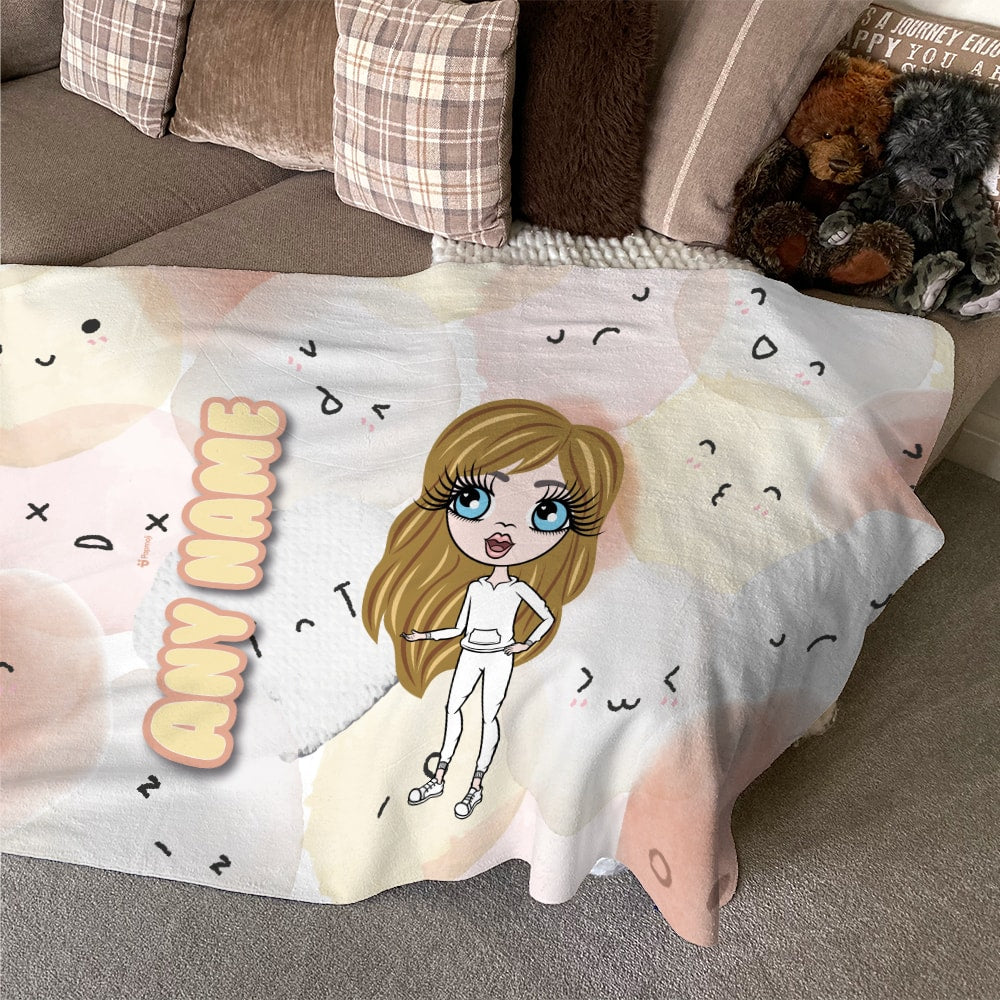 ClaireaBella Girls Fluffy Emojis Fleece Blanket