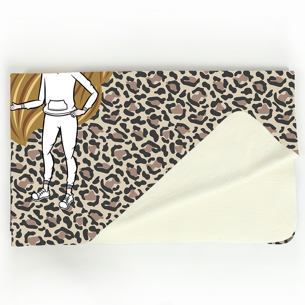 ClaireaBella Girls Leopard Print Fleece Blanket