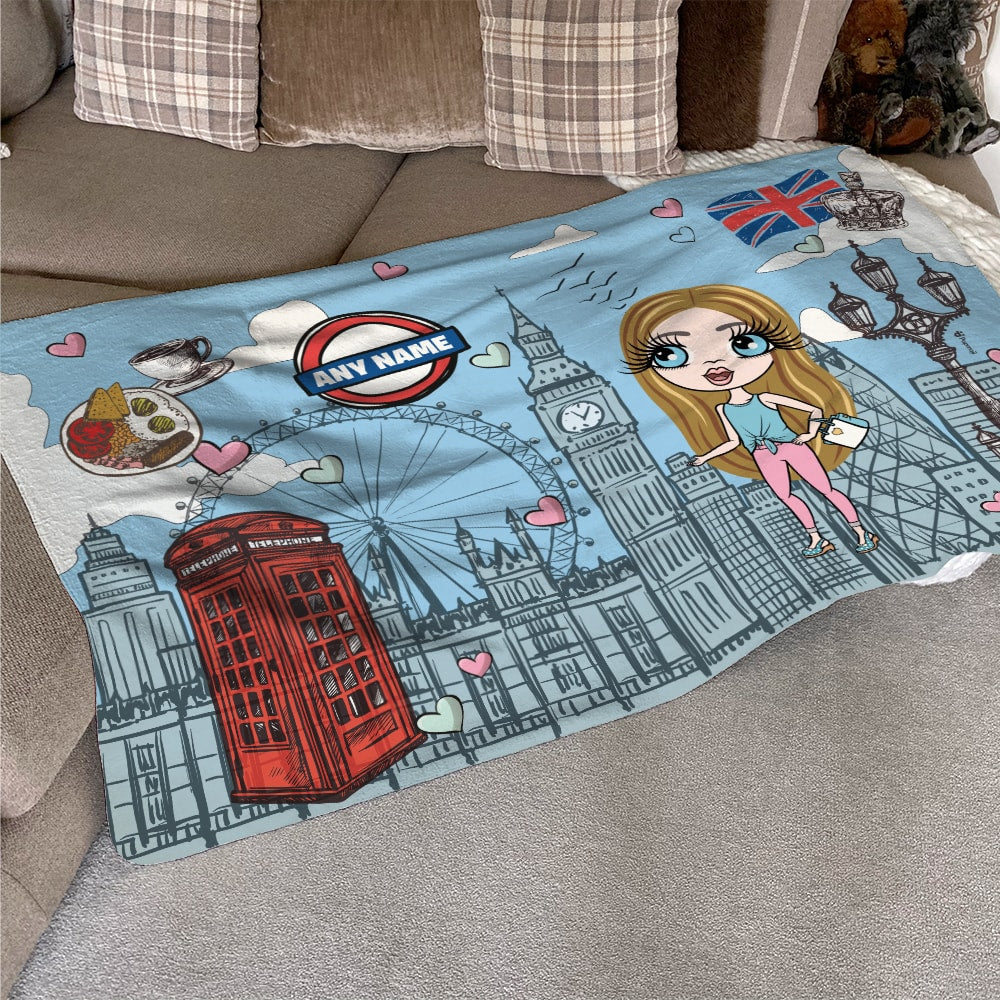 ClaireaBella Girls Love London Fleece Blanket