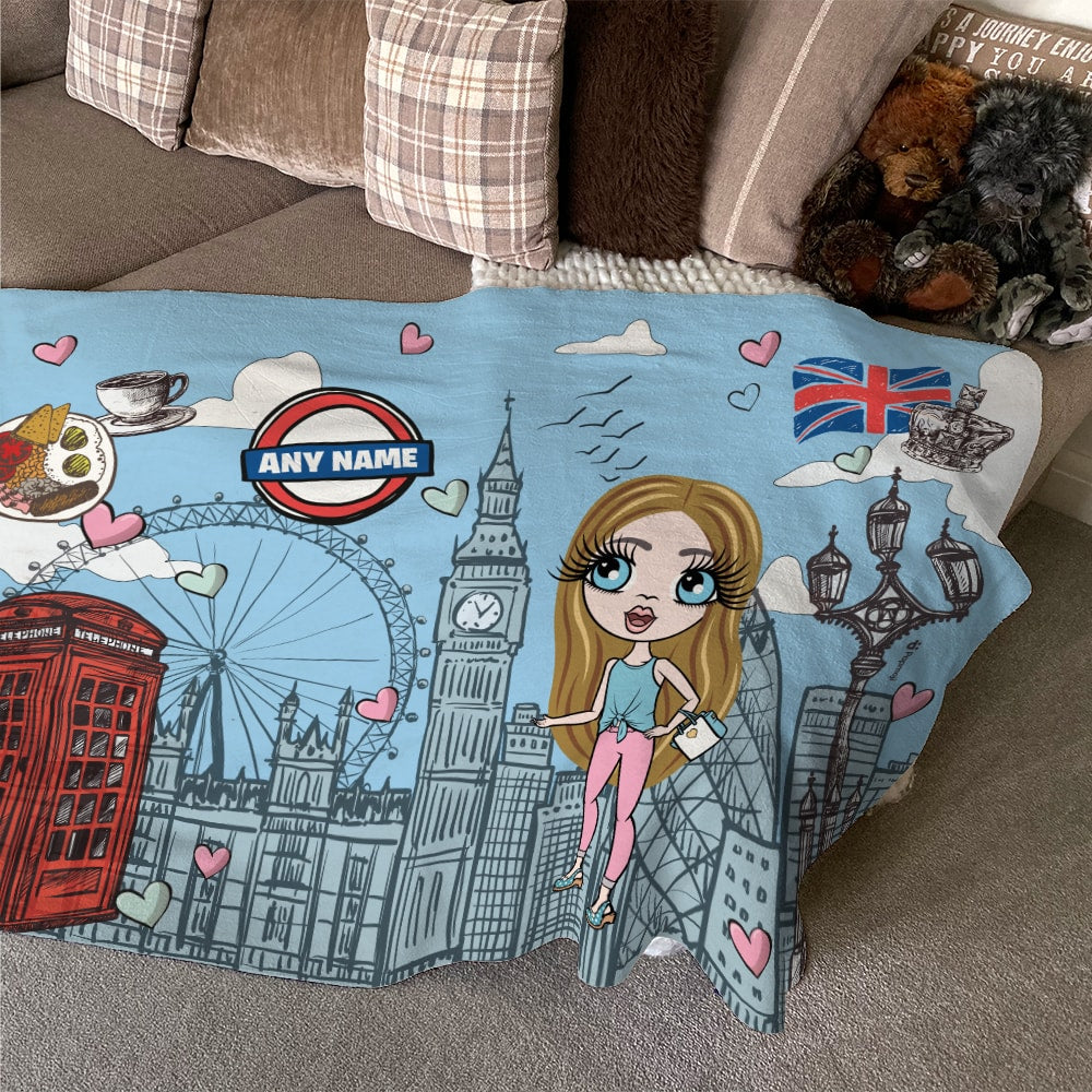 ClaireaBella Girls Love London Fleece Blanket