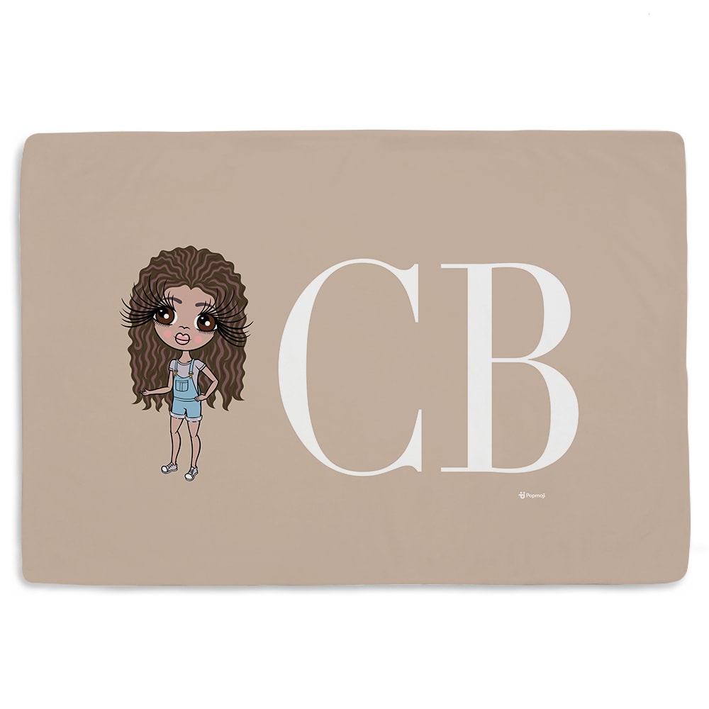 ClaireaBella Girls Lux Initial Nude Landscape Fleece Blanket