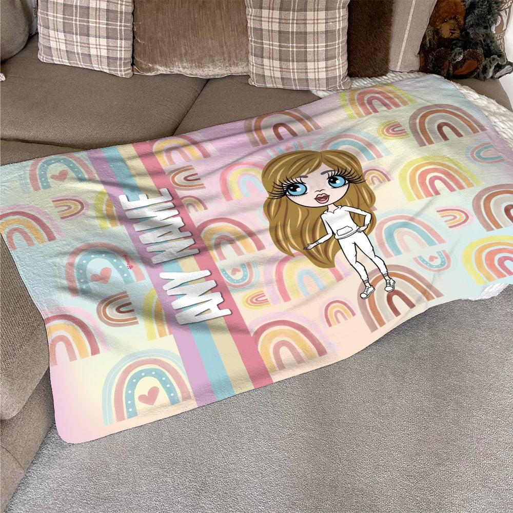 ClaireaBella Girls Rainbows Fleece Blanket