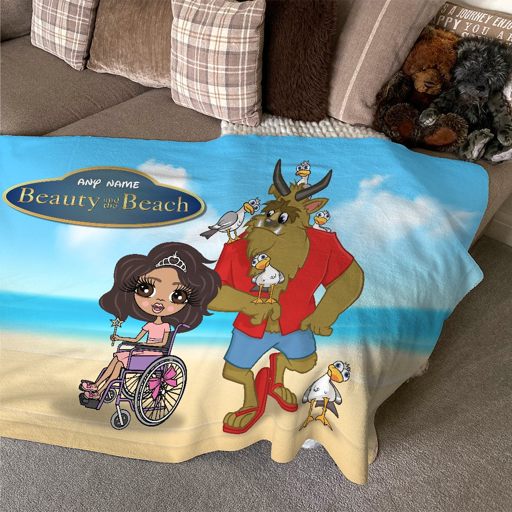 ClaireaBella Girls Beauty and The Beach Wheelchair Fleece Blanket