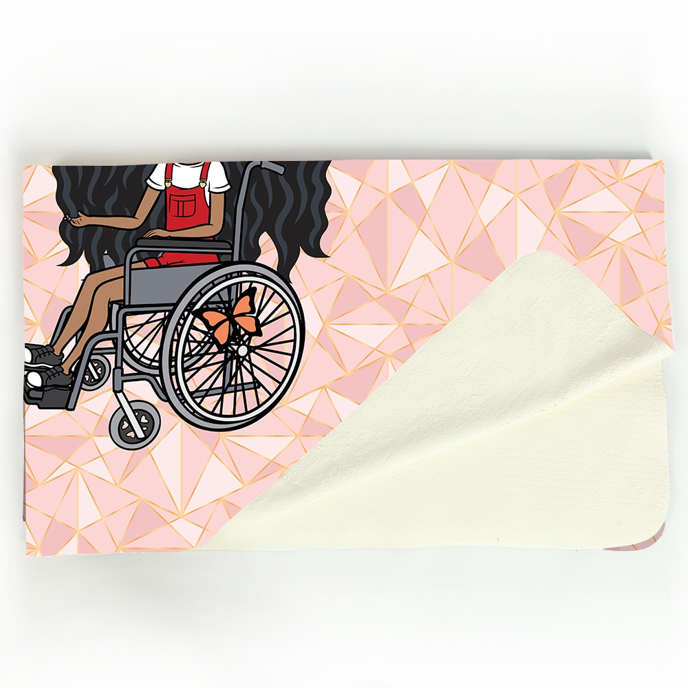 ClaireaBella Girls Geo Print Wheelchair Fleece Blanket