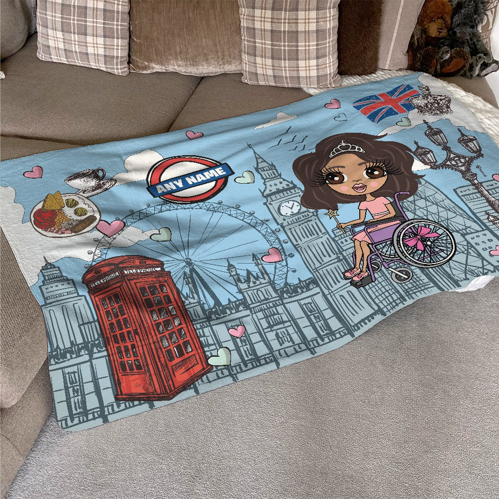 ClaireaBella Girls Love London Wheelchair Fleece Blanket