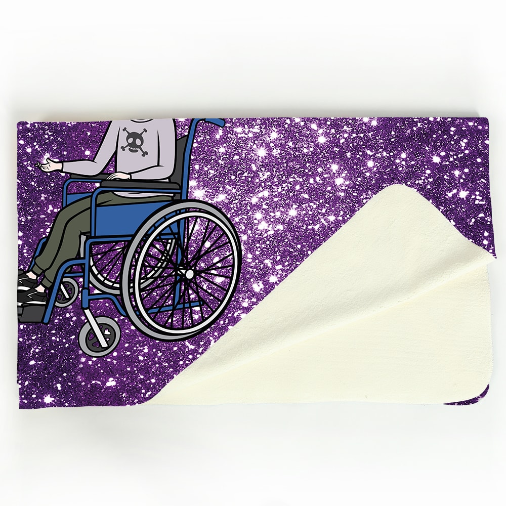Jnr Boys Purple Glitter Effect Wheelchair Fleece Blanket