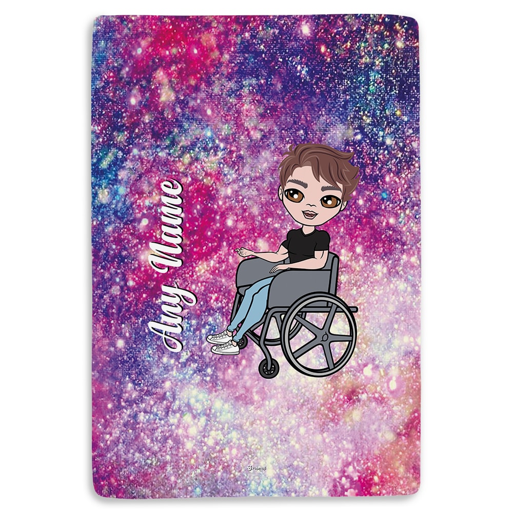 MrCB Wheelchair Portrait Galaxy Fleece Blanket