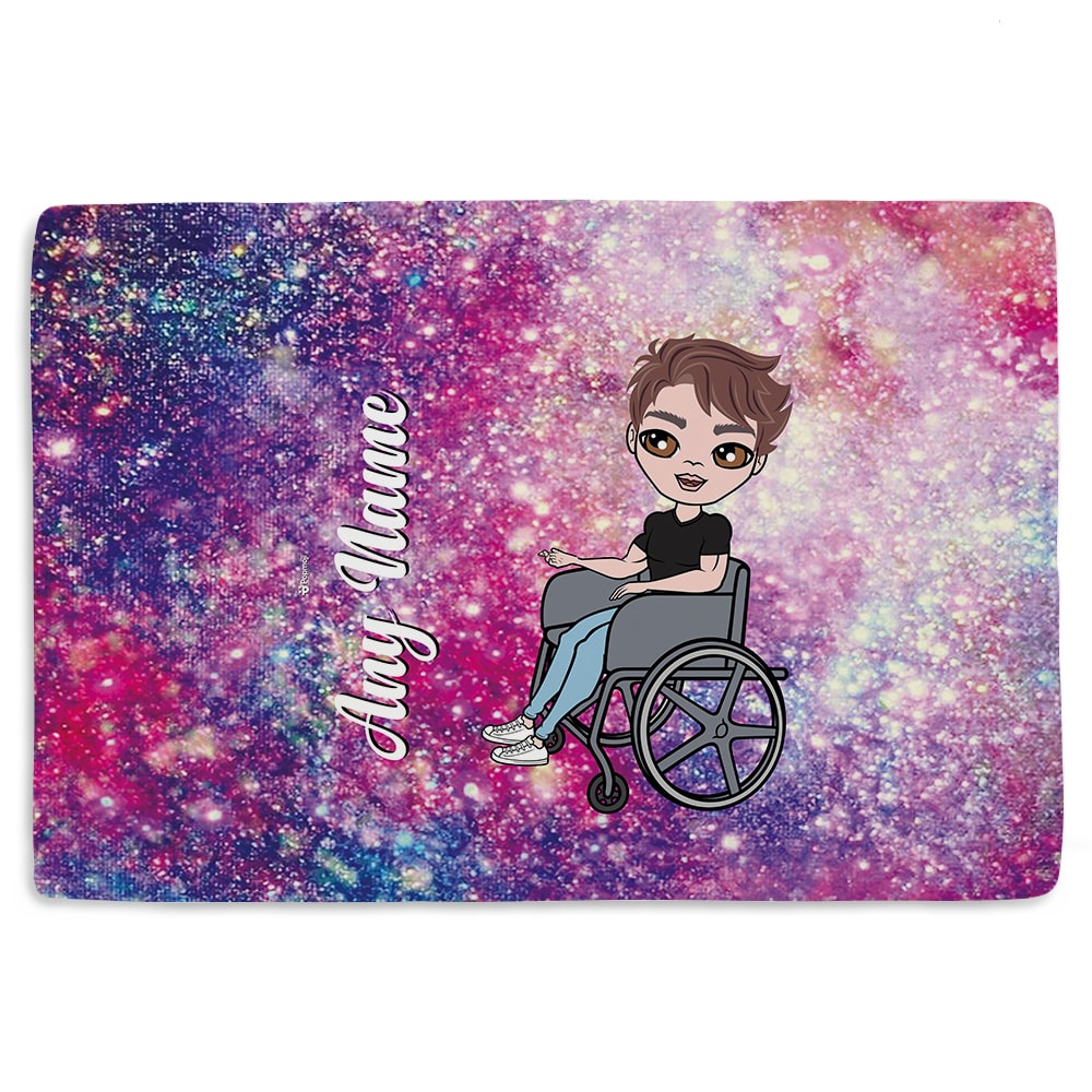 MrCB Galaxy Glitter Wheelchair Fleece Blanket