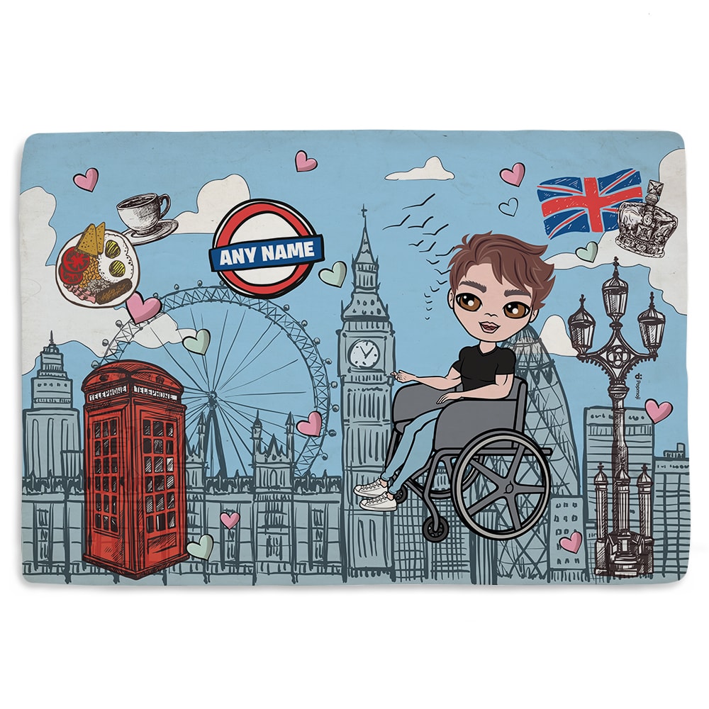 MrCB Love London Wheelchair Fleece Blanket