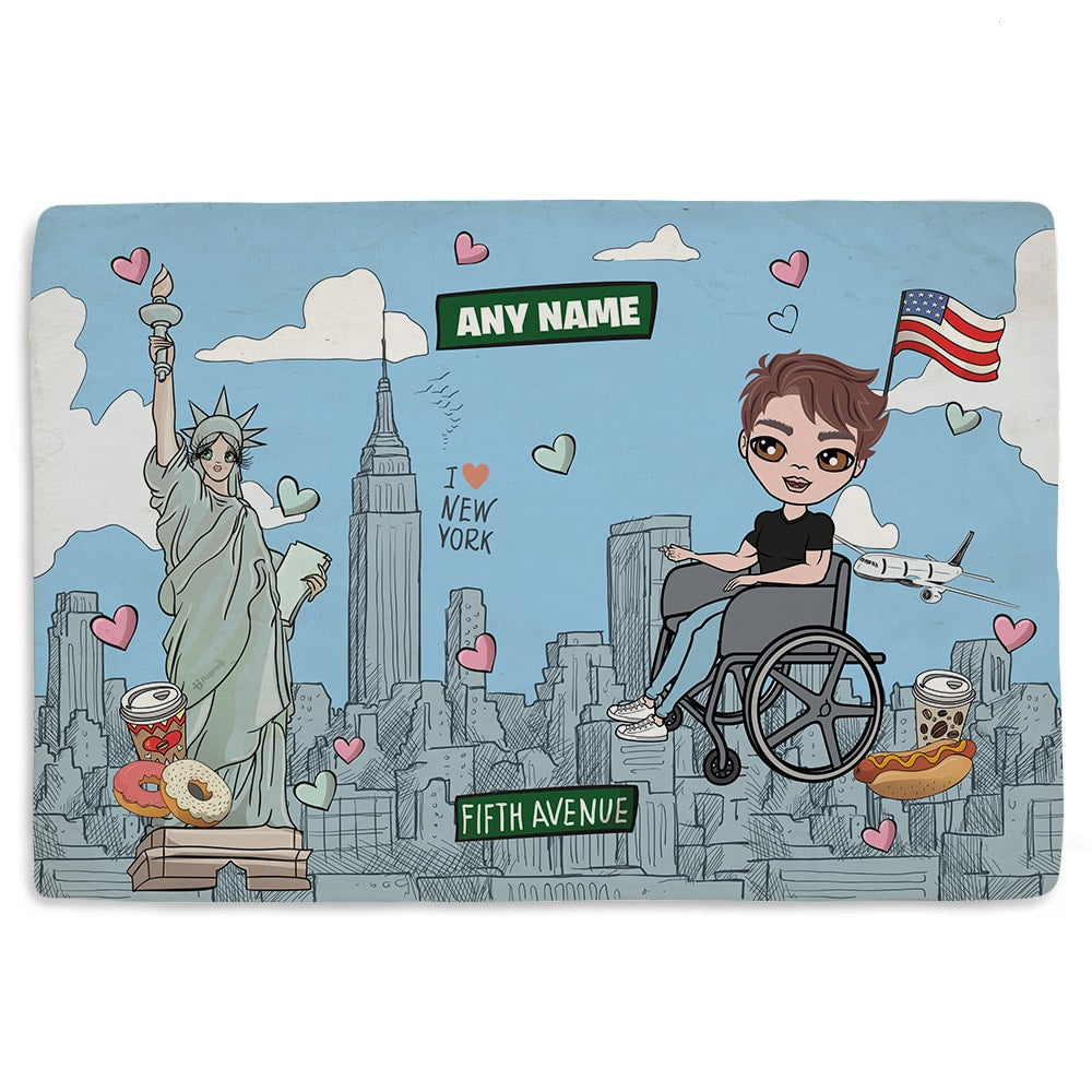 MrCB Love NY Wheelchair Fleece Blanket