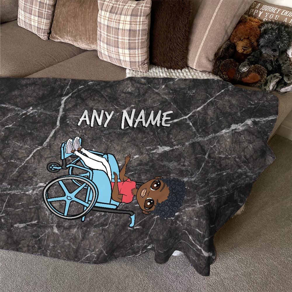 MrCB Wheelchair Portrait Marble Fleece Blanket