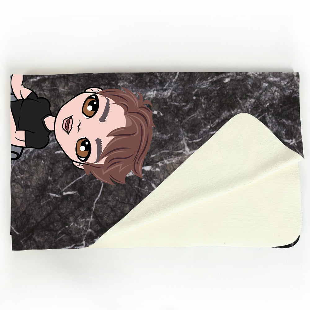 MrCB Wheelchair Portrait Marble Fleece Blanket