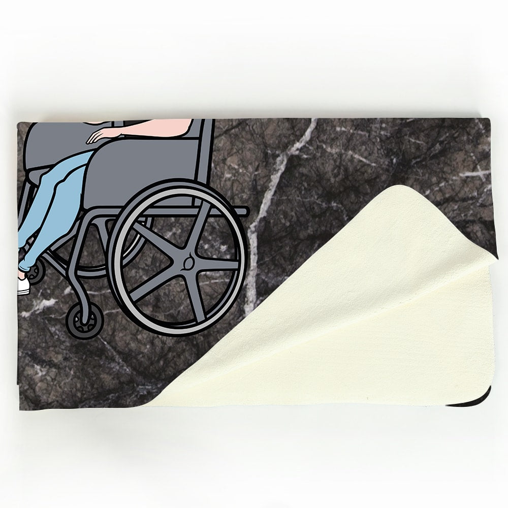 MrCB Marble Wheelchair Fleece Blanket