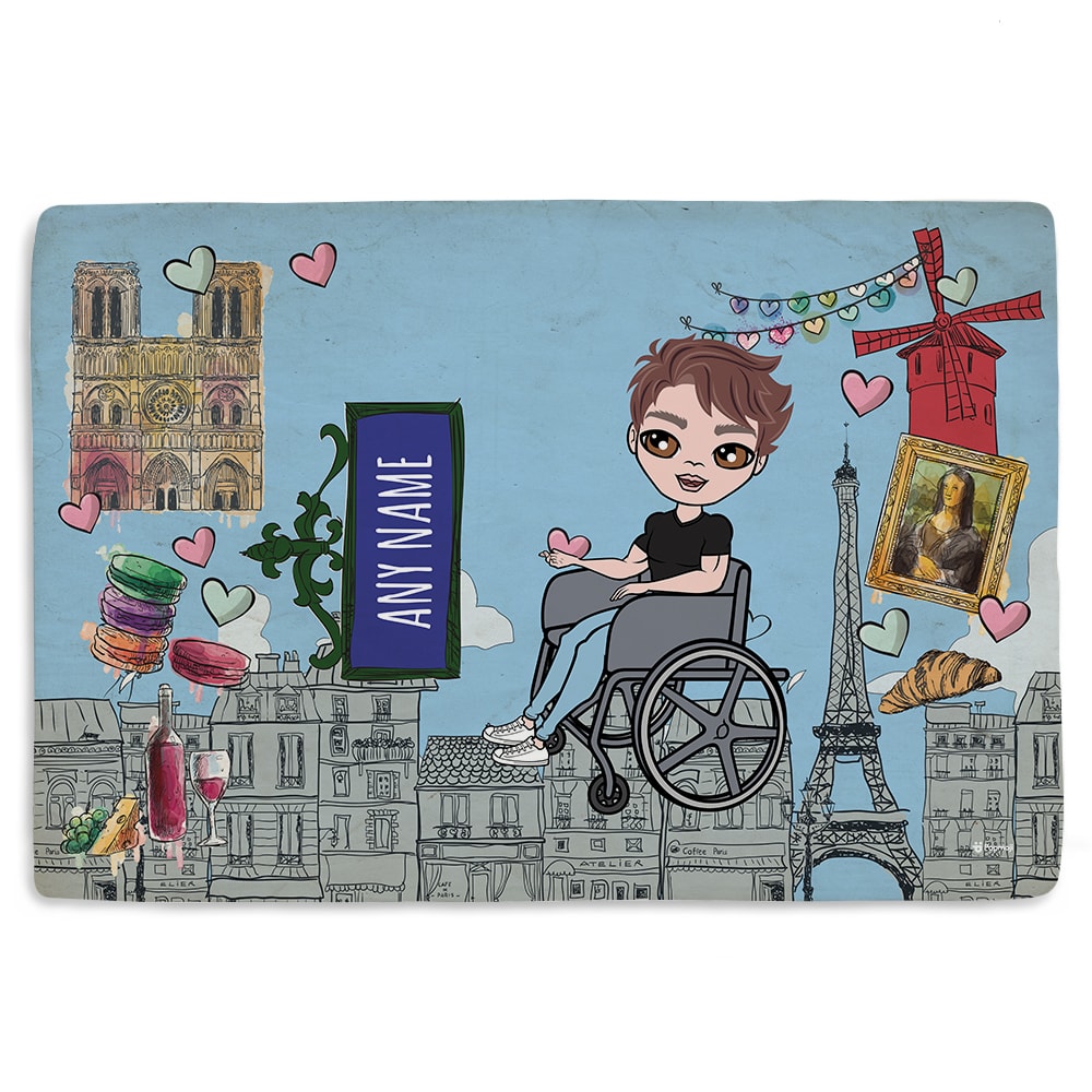 MrCB Love Paris Wheelchair Fleece Blanket