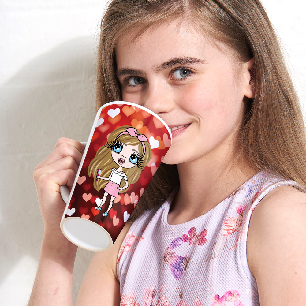 ClaireaBella Girls Heart Latte Mug
