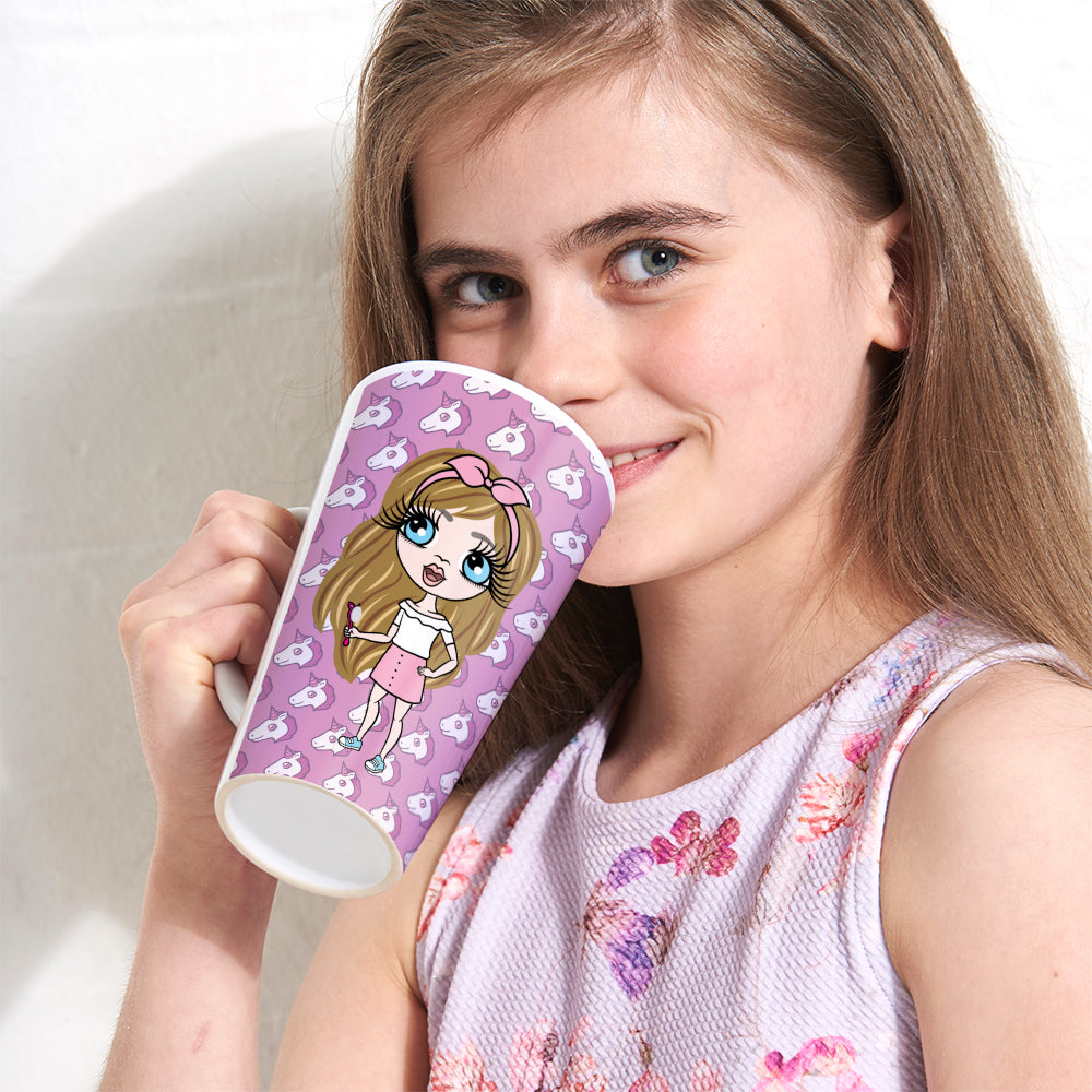 ClaireaBella Girls Unicorn Emoji Latte Mug