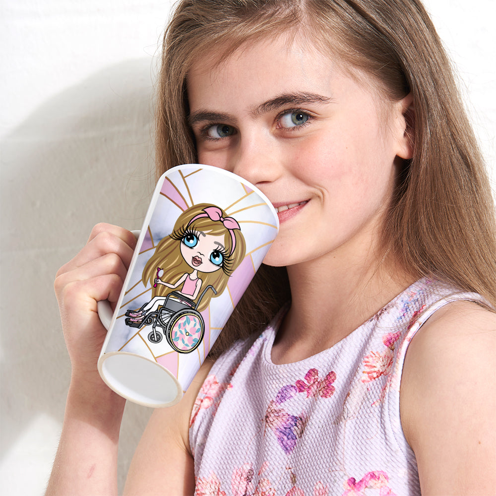 ClaireaBella Girls Wheelchair Geo Latte Mug