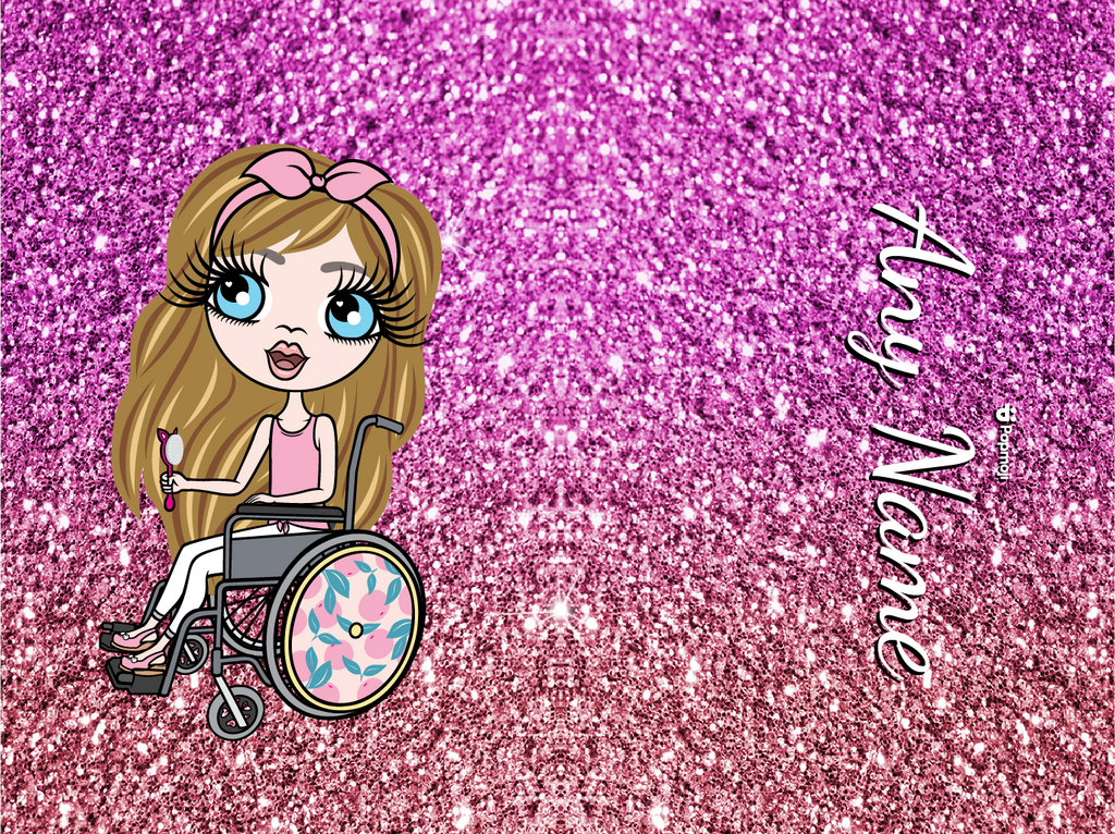 ClaireaBella Girls Wheelchair Ombre Glitter Effect Latte Mug