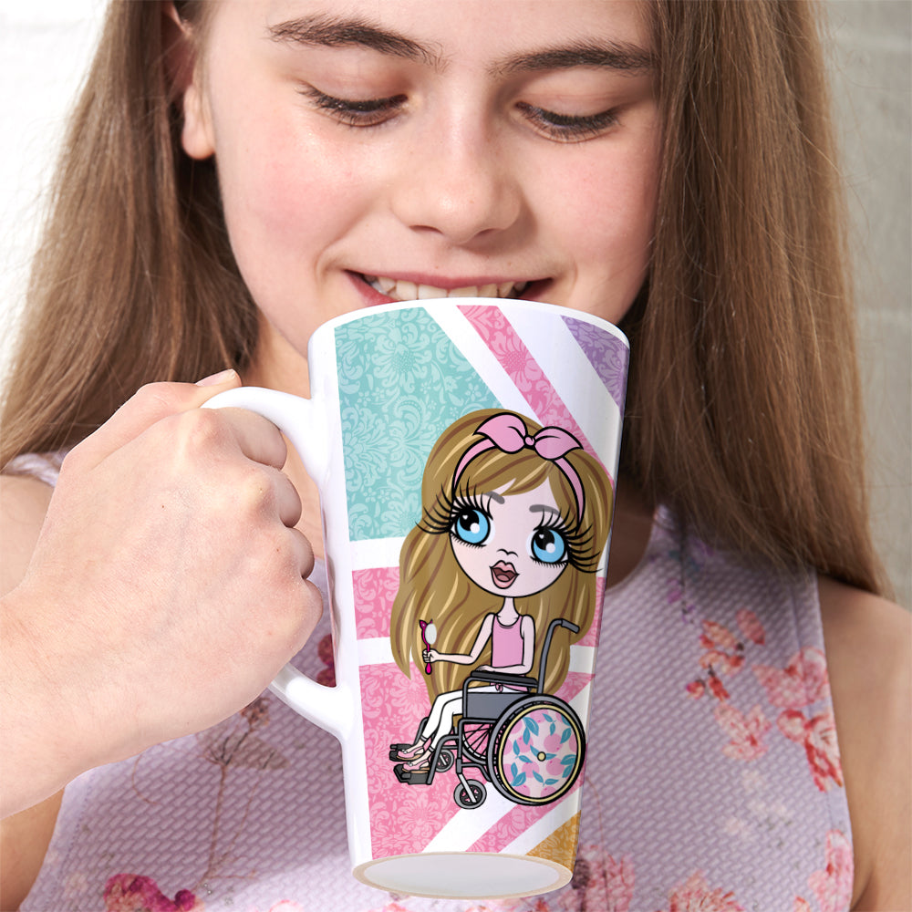 ClaireaBella Girls Wheelchair Union Jack Latte Mug