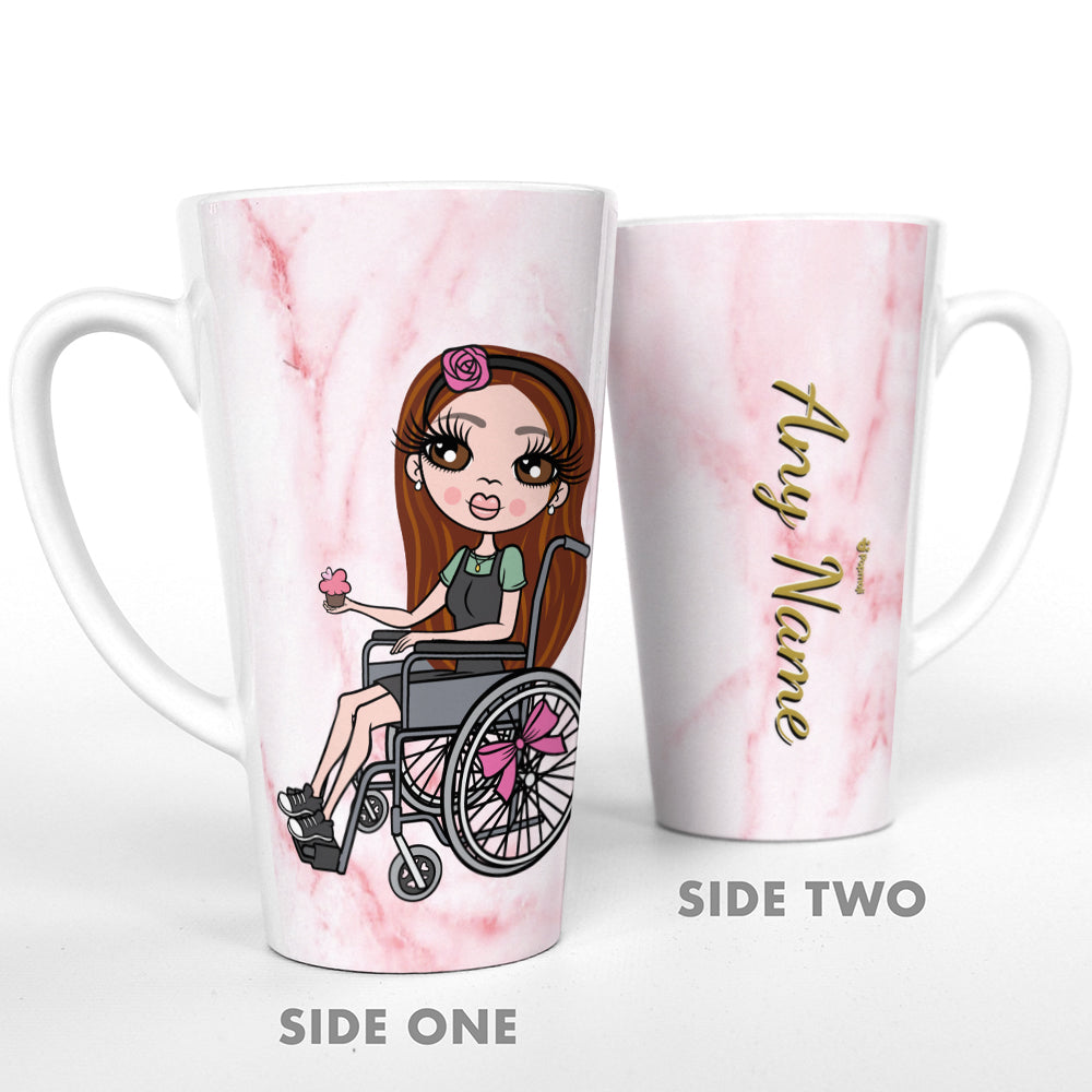 ClaireaBella Wheelchair Marble Effect Latte Mug