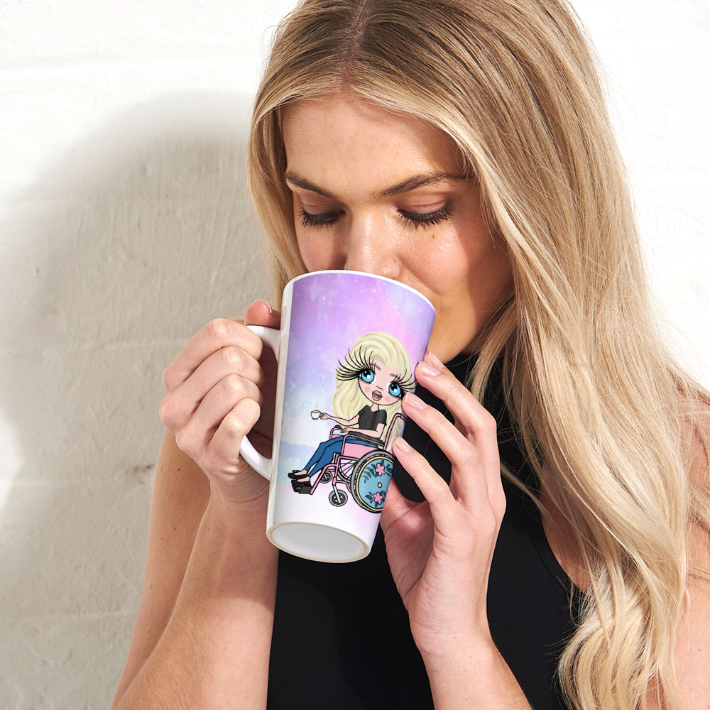ClaireaBella Wheelchair Unicorn Colours Latte Mug