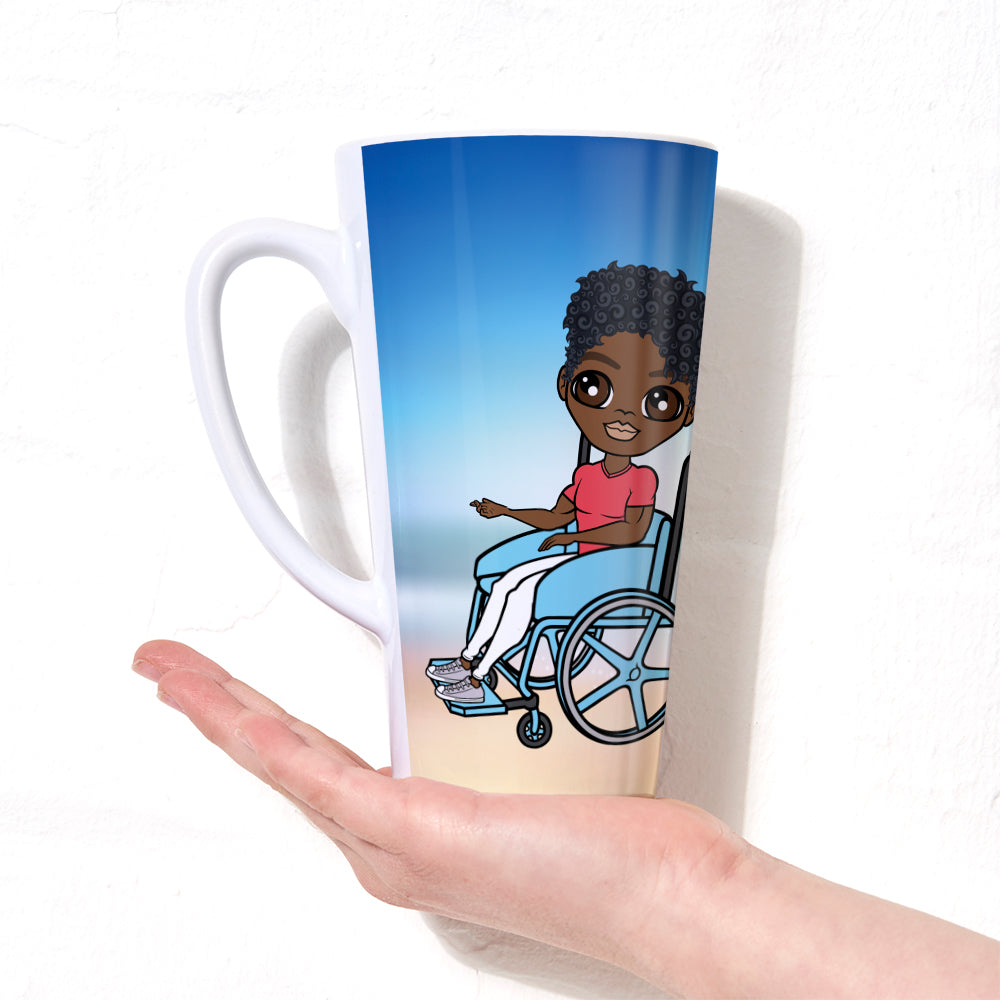 MrCB Wheelchair Beach Colours Latte Mug