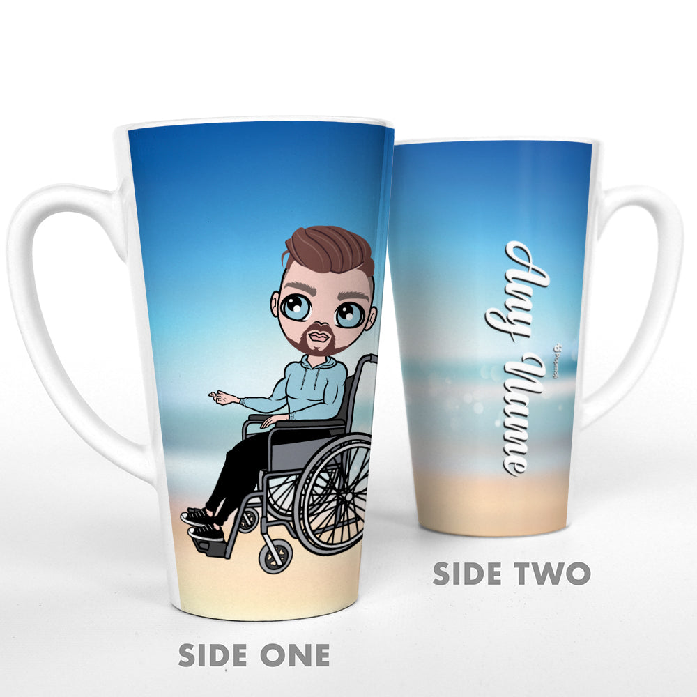 MrCB Wheelchair Beach Colours Latte Mug