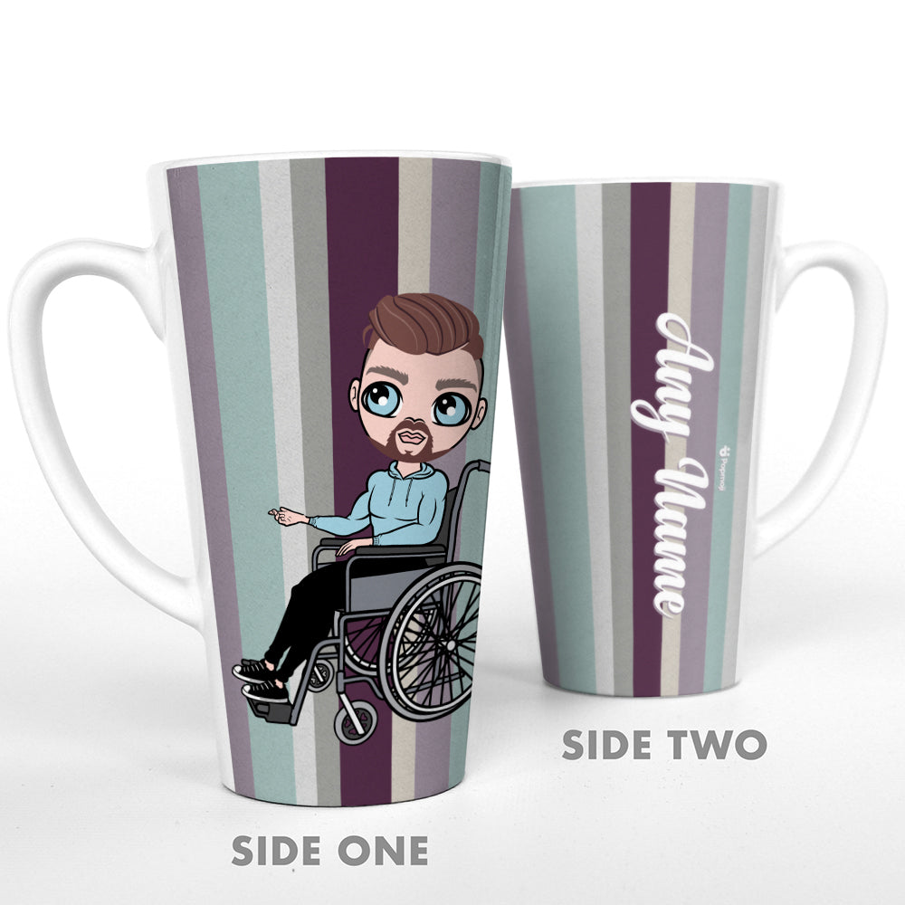 MrCB Wheelchair Coloured Stripe Latte Mug