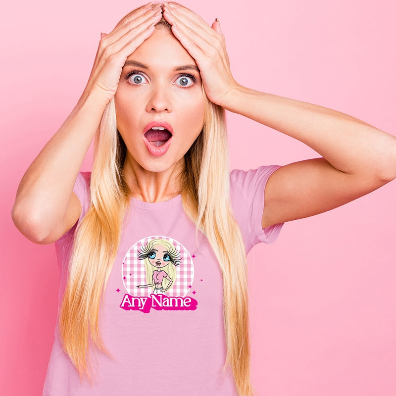 ClaireaBella Pink Tartan Personalised T-Shirt - Image 4