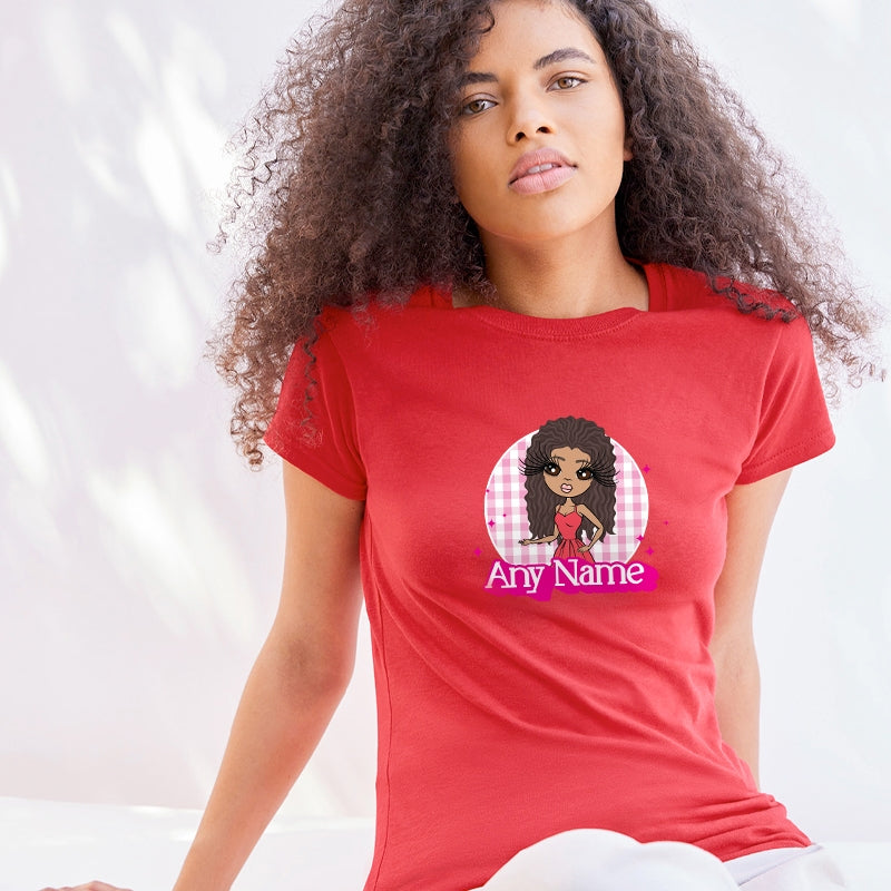 ClaireaBella Pink Tartan Personalised T-Shirt - Image 3
